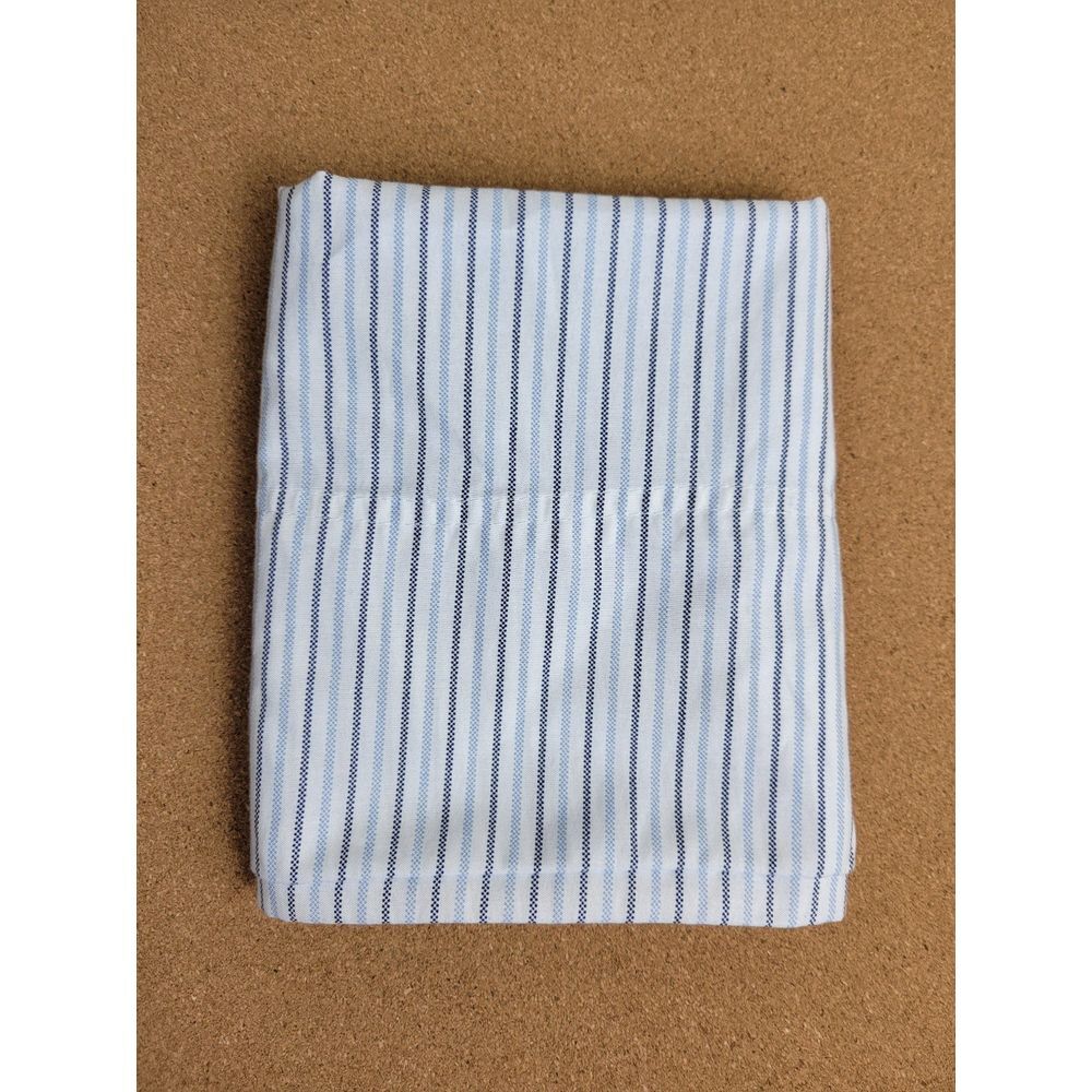 Tommy Hilfiger Cotton Polyester Twin Blue and White Stripe Sheet Set